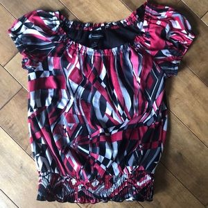 INC black, red , gray, white shirt. Size small